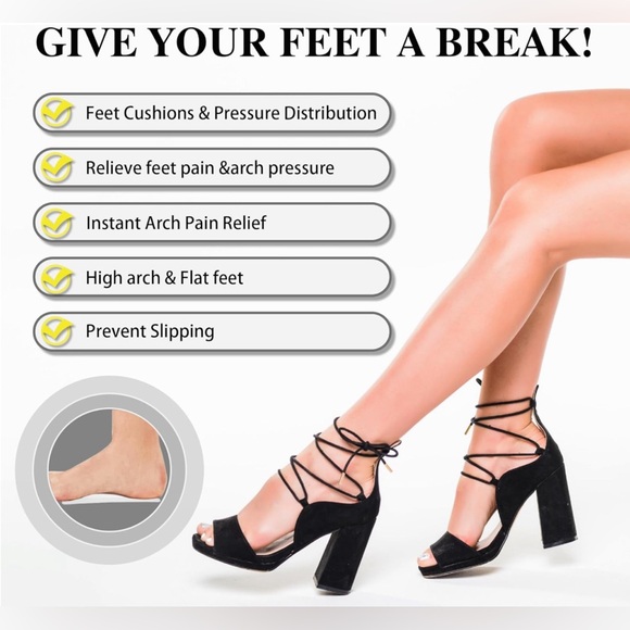 New! Unused! Arch Support,Soft Gel Insole Pads,High Heel Inserts, Reusable Arch - Picture 8 of 11